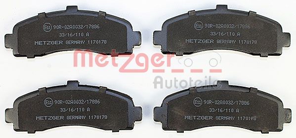 METZGER 1170178 Bremsbelagsatz, Scheibenbremse